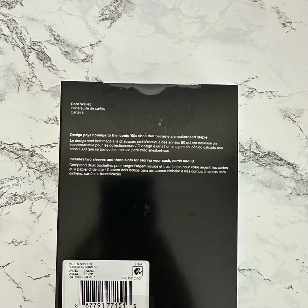 Nike Air Max 90 Card Wallet Black White Men’s One Size